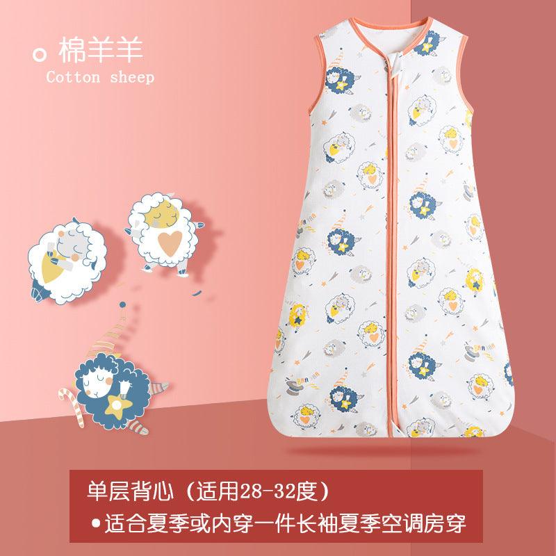 Summer Thin Baby Vest Pajamas Sleeveless Baby Kick Proof Quilt Children's Sleeping Bag - PrettyKid