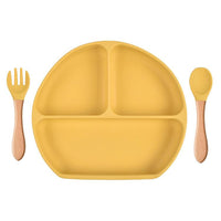 Baby Sub Format Dinner Plate Spoon Fork Silicone Set Children's Tableware - PrettyKid