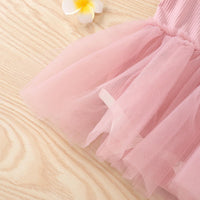 2021 Summer Girls' Knitted Suspender Mesh Stitched Princess Fluffy Skirt - PrettyKid