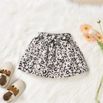 Baby Girls Solid Summer Letter Sleeveless Jumpsuit Leopard Print Skirt Set - PrettyKid