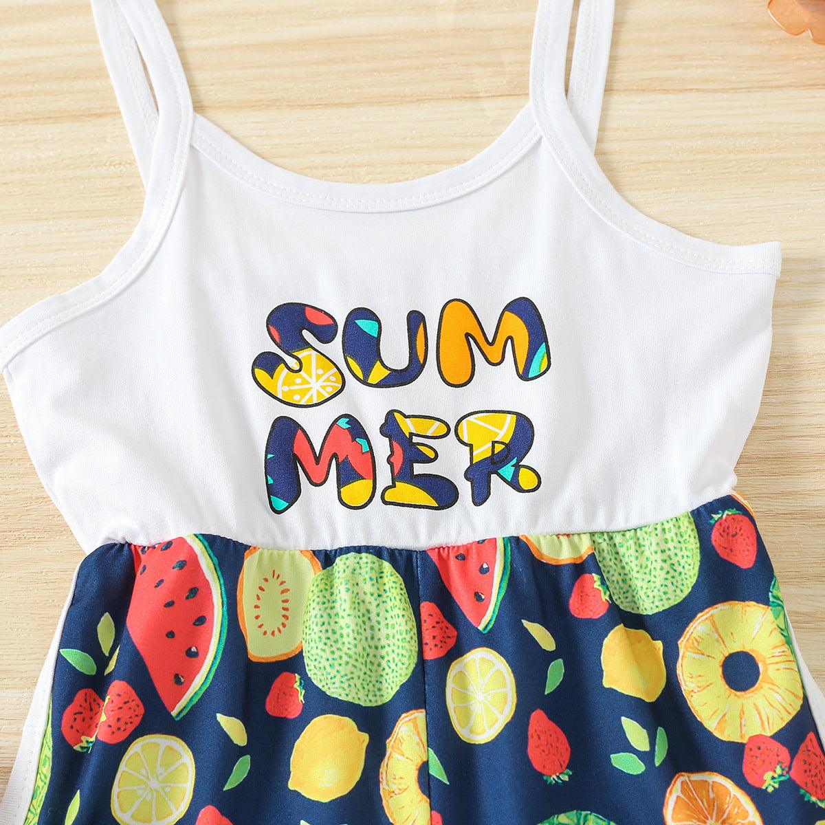 9months-3years Toddler Girl Jumpsuits Children's Clothing Summer Jumpsuit Children's Baby Fruit Jumpsuit - PrettyKid