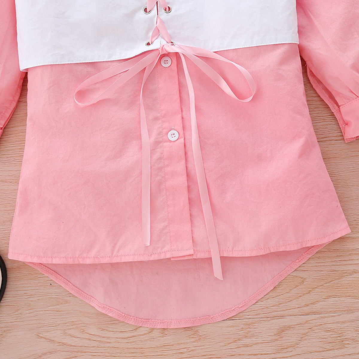 Toddler Kids Girls Solid Button Up Shirt Children's Boutique Clothing Suppliers - PrettyKid