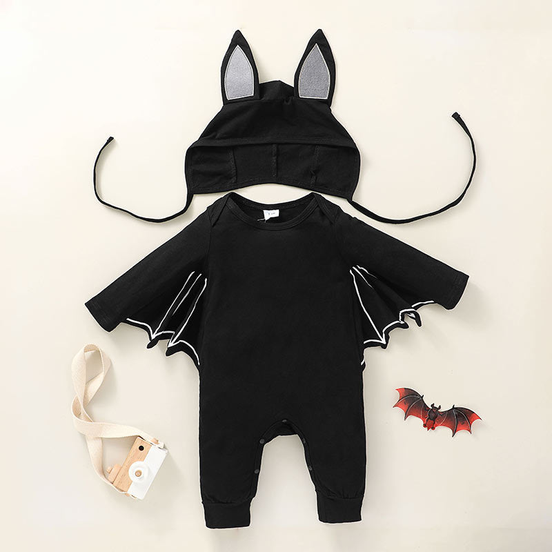Baby Boys Halloween Batman Long Sleeve Jumpsuit - PrettyKid
