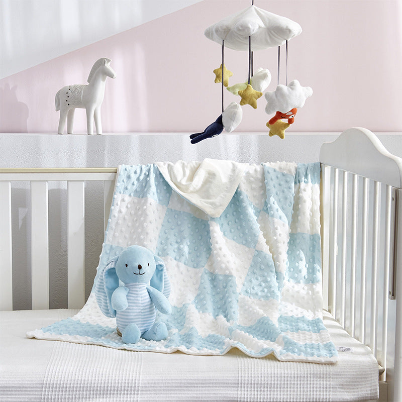 Baby Solid Pea Blanket with Cute Soothing Doll Two Piece Set - PrettyKid