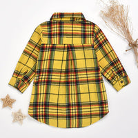 Boys Girls Long Sleeve Plaid Lapel Shirt Kids Wear Supplier - PrettyKid