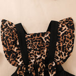 Baby Girls Sleeveless Leopard Print Triangle Romper Jumpsuit - PrettyKid