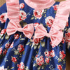 Baby Girl Long Sleeved Lace Bow Floral Print Jumpsuit - PrettyKid