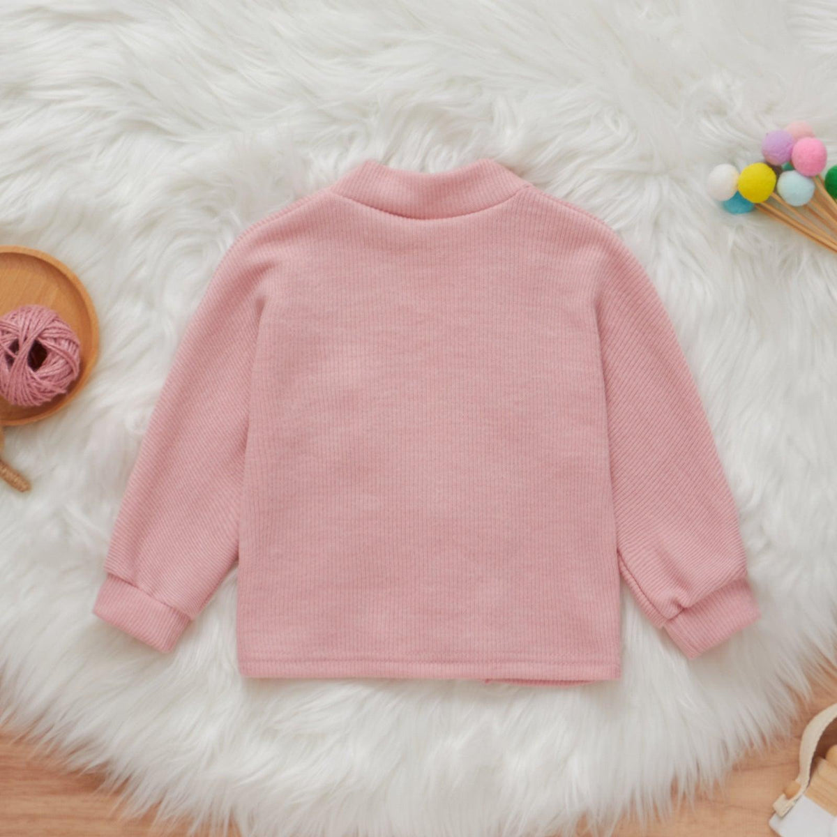 Toddler Kids Girls' Solid Color Knitted Coat Children's Boutique Clothing Suppliers - PrettyKid