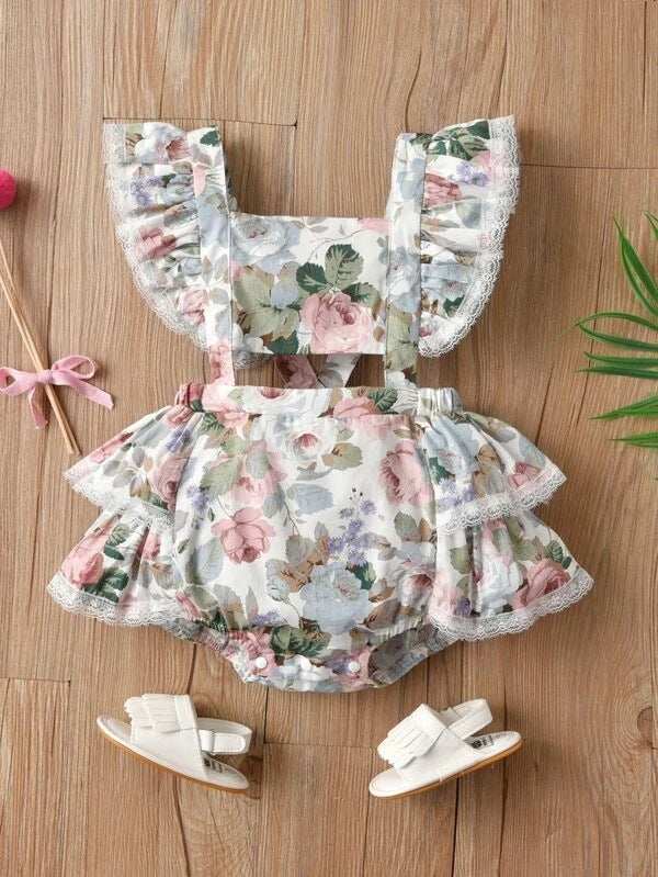 2022 Baby Girl Summer Dress Set Concealed Buckle Cute Not Hooded Printed Clothing - PrettyKid