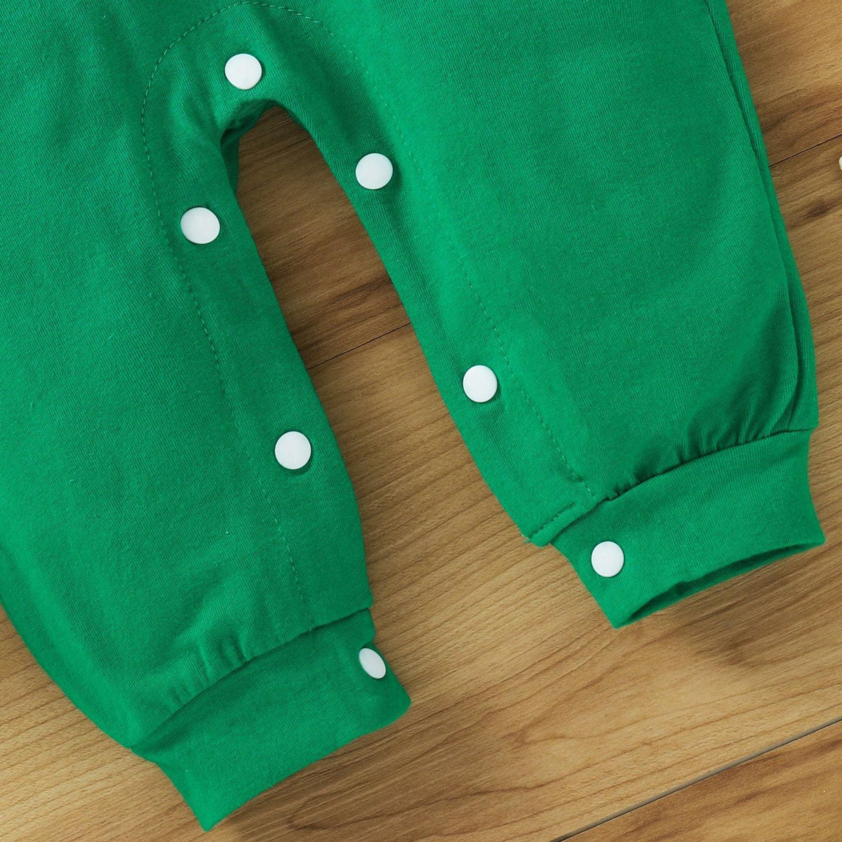 Baby Boy's Green Dinosaur Long Jumpsuit Plain Baby Clothes Wholesale - PrettyKid