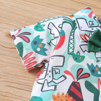 9M-4Y Toddler Boys Outfits Sets Cartoon Bowtie Shirts & Shorts Boys Wholesale Clothing - PrettyKid