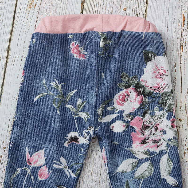 Toddler Kids Girls Pink Hoodie Floral Print Pants Set - PrettyKid