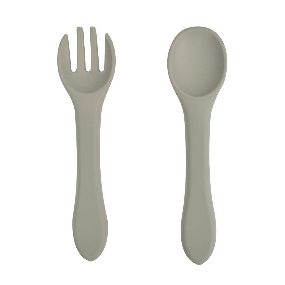 Baby‘s Silicone Tableware Food Grade Silicone Spoon Fork Set - PrettyKid