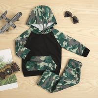 Toddler Kids Boys Camouflage Hooded Long Sleeve Suit - PrettyKid