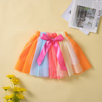 9M-6Y Sequin Alphabet Top Rainbow Mesh Skirt Colorblock Set Cute Toddler Girl Clothes Wholesale - PrettyKid