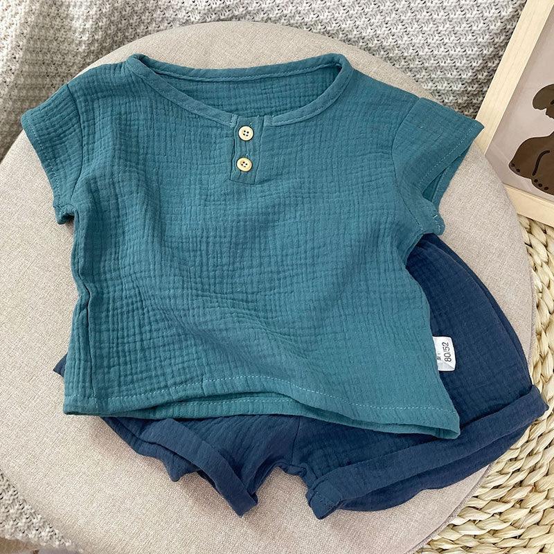 Baby Cotton Lightweight Breathable Set Male Infant 2PC Set