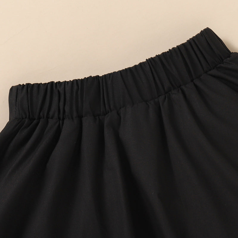Toddler Kids Leopard Print Vest Top Black Pleated Skirt Set - PrettyKid