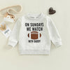 Toddler Girls Solid Color Letter Rugby Print Sweatshirt Top - PrettyKid