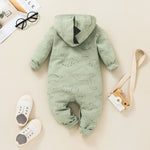 Baby Boys Solid Color Dinosaur Style Long Sleeve Jumpsuit - PrettyKid