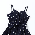 Toddler Kids Girls Solid Dot Print with Belt Sleeveless Suspender Dress - PrettyKid