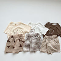 Baby Thin Cotton Short Sleeve T-shirt Top Shorts Two Piece Set