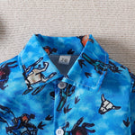Baby Boys Cartoon Dinosaur Print Long-sleeved Shirt Jumpsuit - PrettyKid