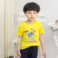 9M-12Y Short Sets For Boys Astronaut Short Sleeve Drawstring Kids Clothes Wholesale - PrettyKid