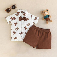 Short Sleeve Shirt+shorts Two-piece Boy's POLO Shirt Set - PrettyKid