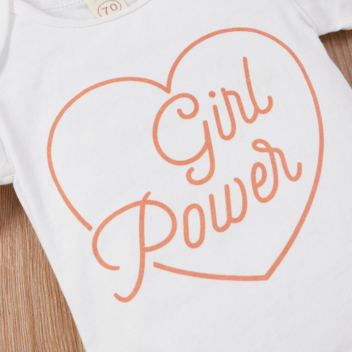 Baby Girls Solid Letter Love Print Short Sleeve Set - PrettyKid