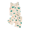 Toddler Boys Girls Solid Color Plant Print Sleeveless Vest and Shorts Set - PrettyKid
