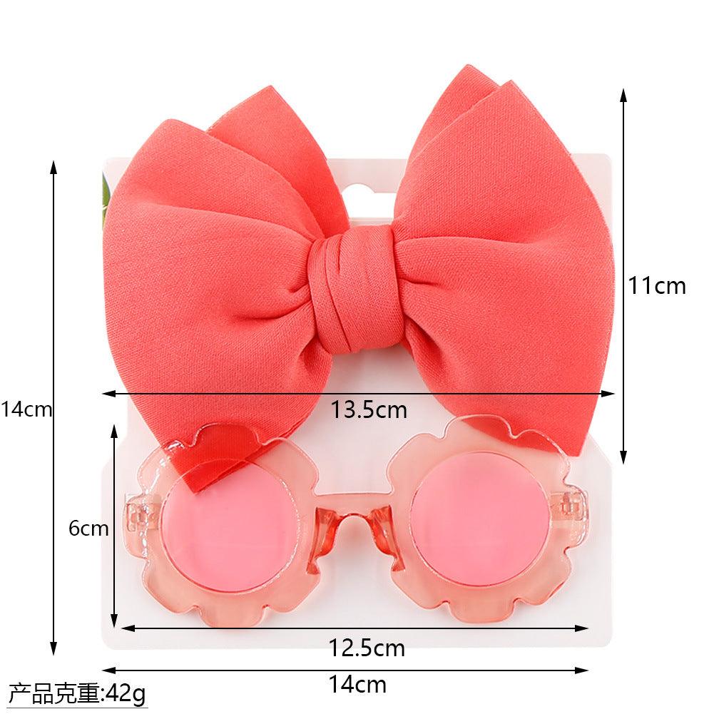 Children's Sun Lens with Combination Suit, Sun Visor, Space Cotton, Solid Color Hair Band