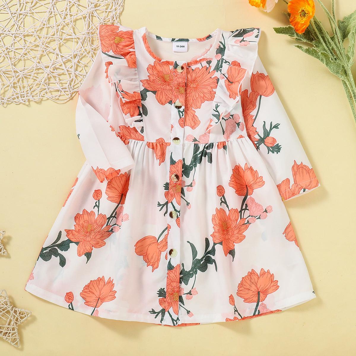 Toddler Kids Girls Long Sleeve Dress Best Children's Wholesale Clothing - PrettyKid