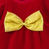 Toddler Girls Solid Corduroy Bow Dress - PrettyKid