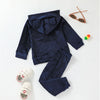 Toddler Kids Boys Solid Color Cute Hoodie Pants Set - PrettyKid