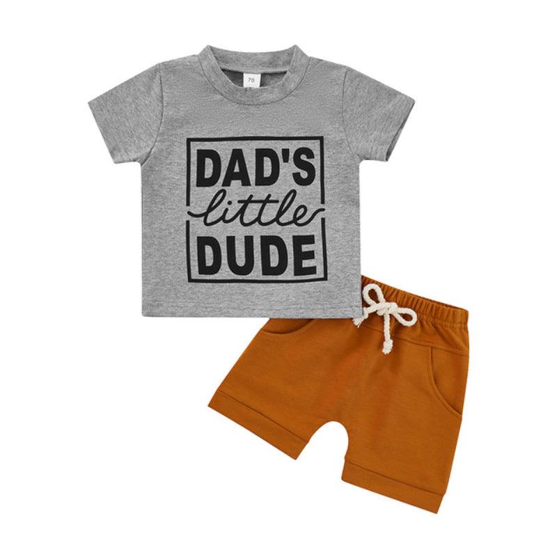 6months-3years Toddler Boy Sets Children's Clothing Boys Summer Suit Letter Print Short Sleeve T-shirt & Shorts Two Piece Set - PrettyKid