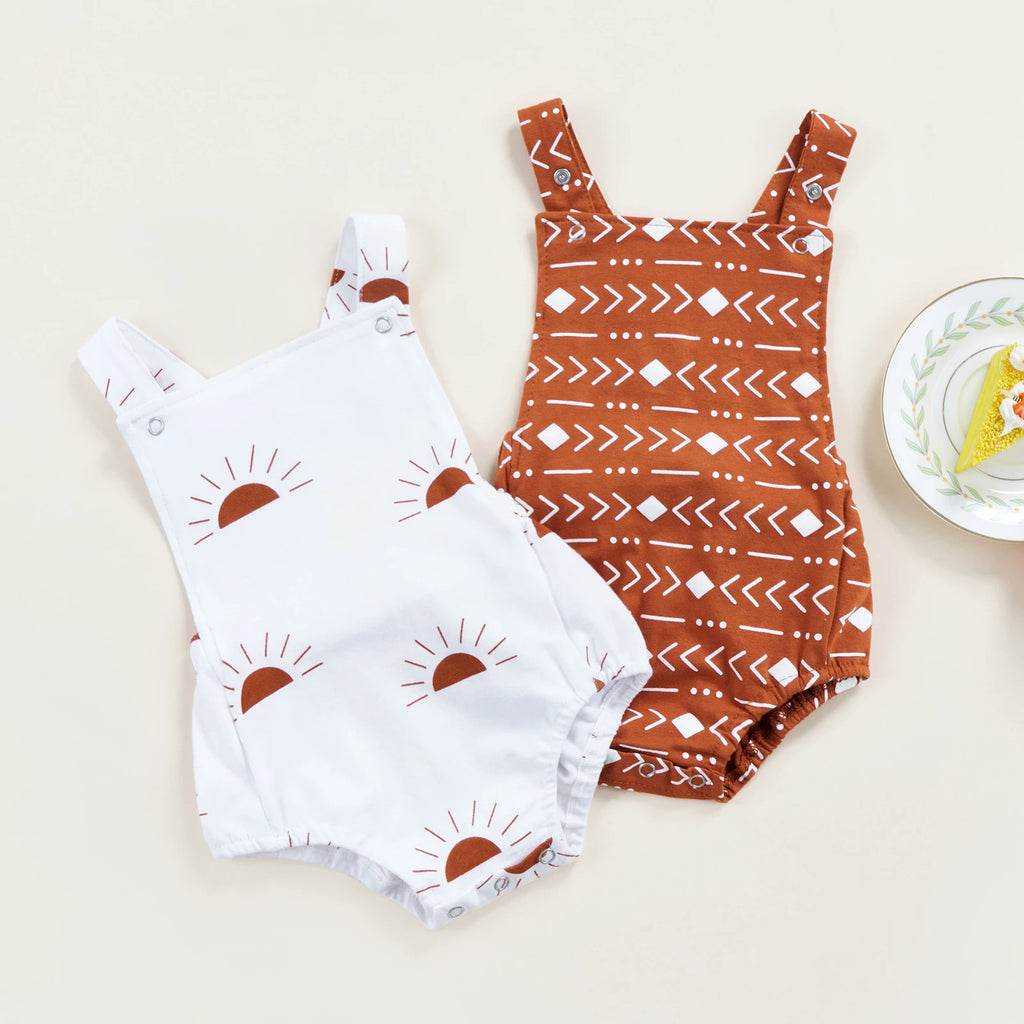 Summer Baby Onesie Newborn Baby Print Straps Triangle Harness - PrettyKid