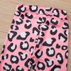 Toddler Girl Solid Letter Top Leopard Print Pants Home Suit - PrettyKid