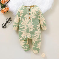 Baby Plant Printed Long Sleeve Jumpsuit - PrettyKid