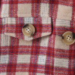 Children Girls' Red Plaid Lapel Lamb Wool Collar Coat - PrettyKid