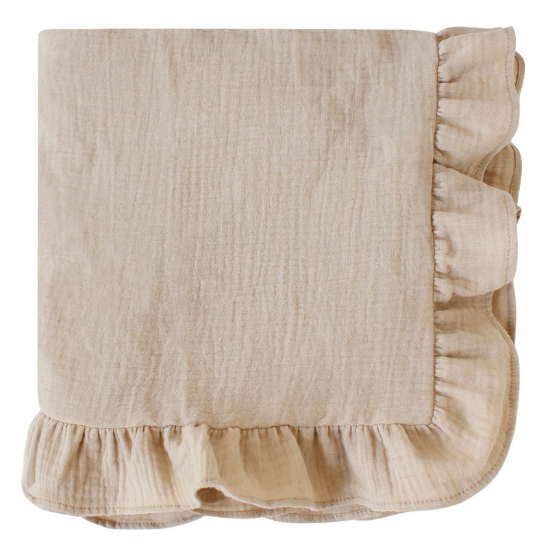Baby Solid Cotton Ruffled Blanket Bath Towel Swaddling Towel - PrettyKid