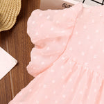 Toddler Kids Girl Summer Solid Color Sleeveless Polka Dot Dress - PrettyKid