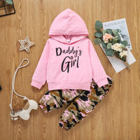 Toddler Girls Pink Hooded Long Sleeve Top Camouflage Print Pants Set - PrettyKid