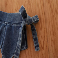 Children Girls Shirt Skirt Denim Belt Set - PrettyKid