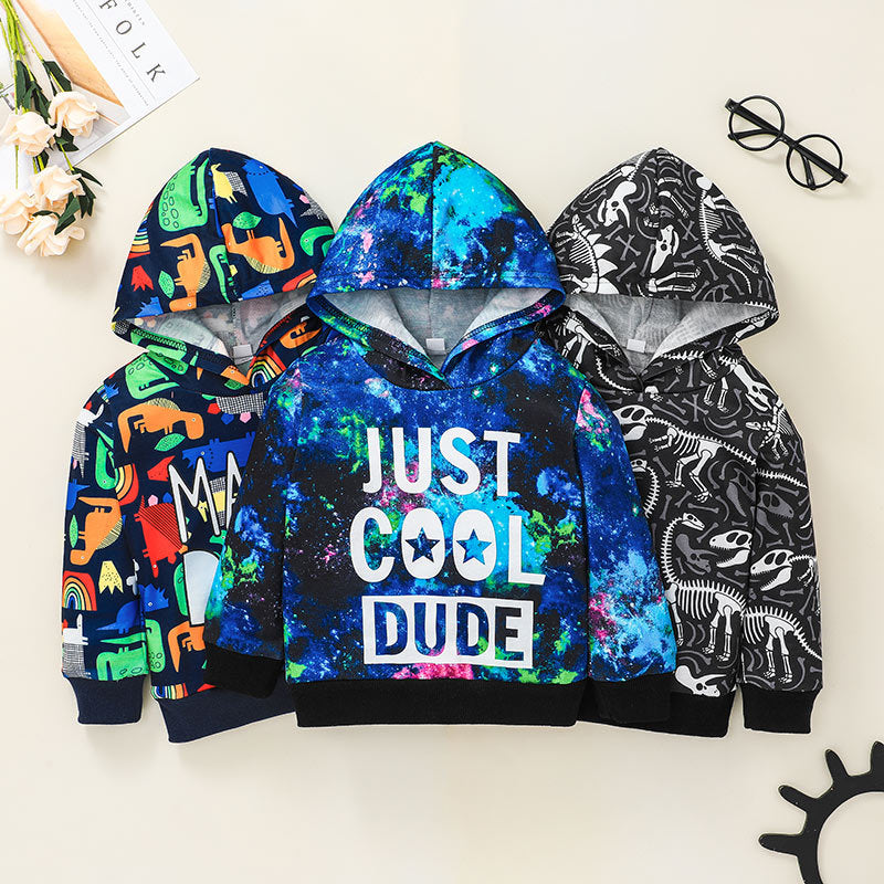 Toddler Boys Letter Printed Hoodie Jacket Children's Boutique Wholesale Vendors - PrettyKid