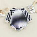 Baby Boys Pocket Stripe One-piece Crawl Suit - PrettyKid