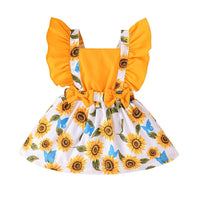 Children's Sunflower Printed Dress In Stock In 2023 - PrettyKid