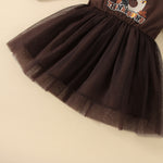 Baby Girls Thanksgiving Printed Screen Patchwork Dress - PrettyKid