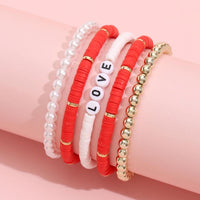 Colorful Soft Pottery Bracelet 5-piece Set - PrettyKid