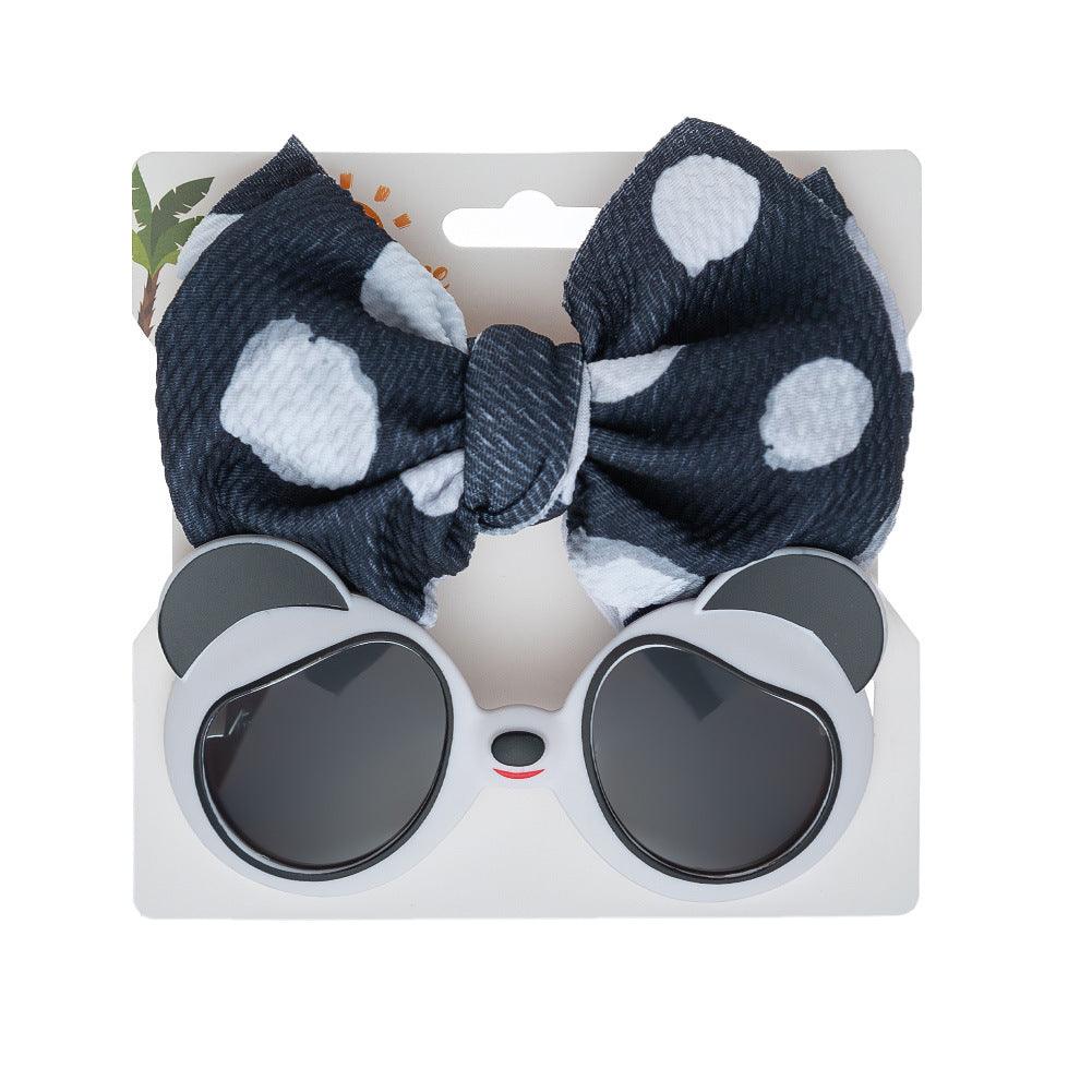 Children's Panda Sunglasses Hair Band Suit