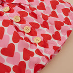 Toddler Kids Girls Solid Color Love Printing Short Sleeve Top Short Skirt Valentine's Day Set - PrettyKid